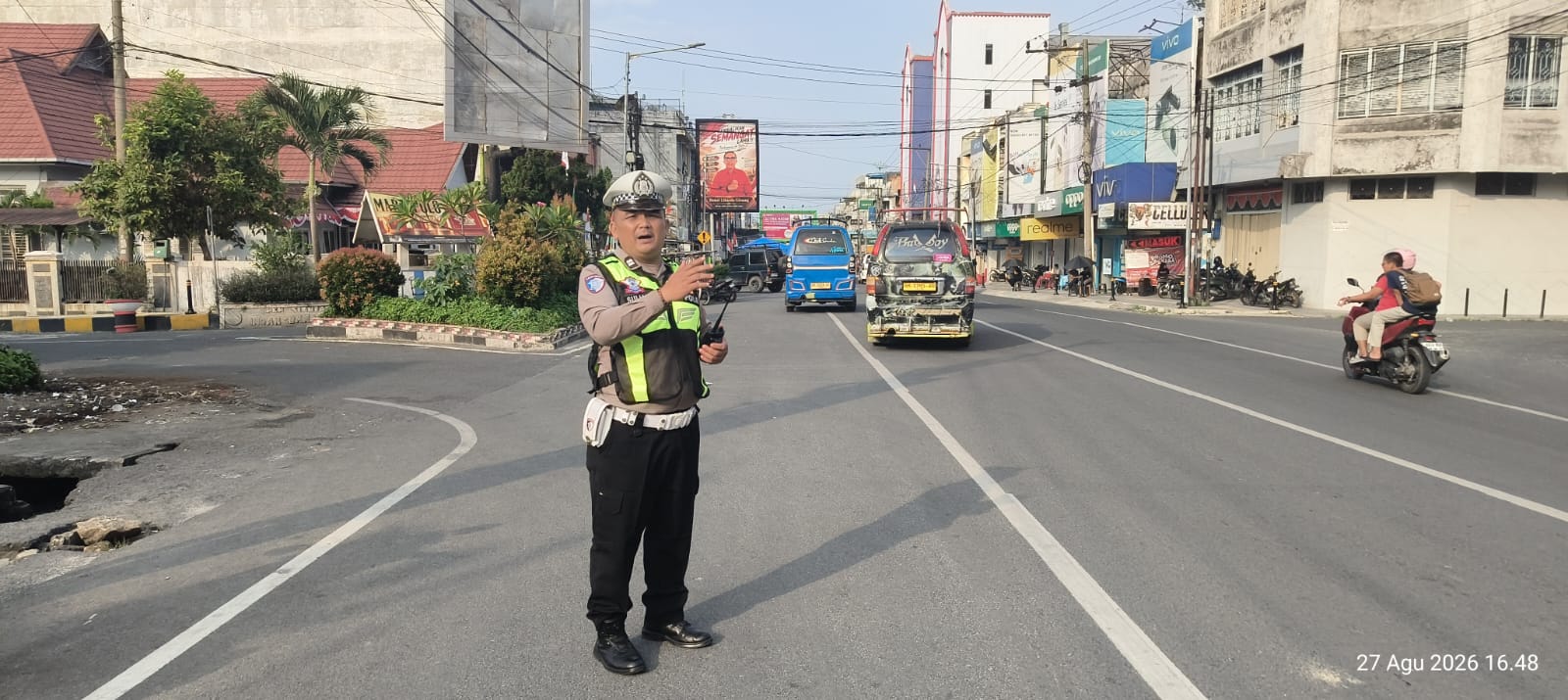 Pos Padat Sore Kamis, Sat Lantas Pematangsiantar Kawal 18 Titik Rawan Kepadatan Lalu Lintas