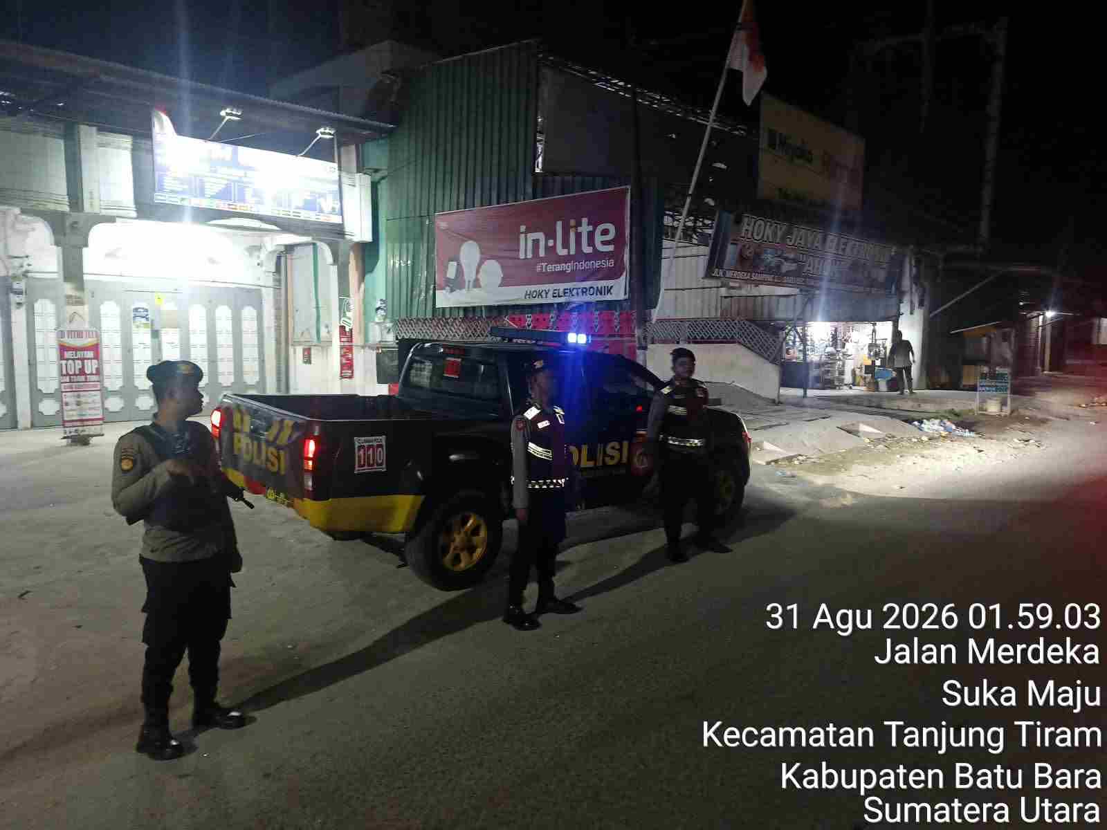 Patroli Blue Light Roda-4 Dini Hari, Polres Batu Bara Cegah 3C dan Kejahatan Jalanan