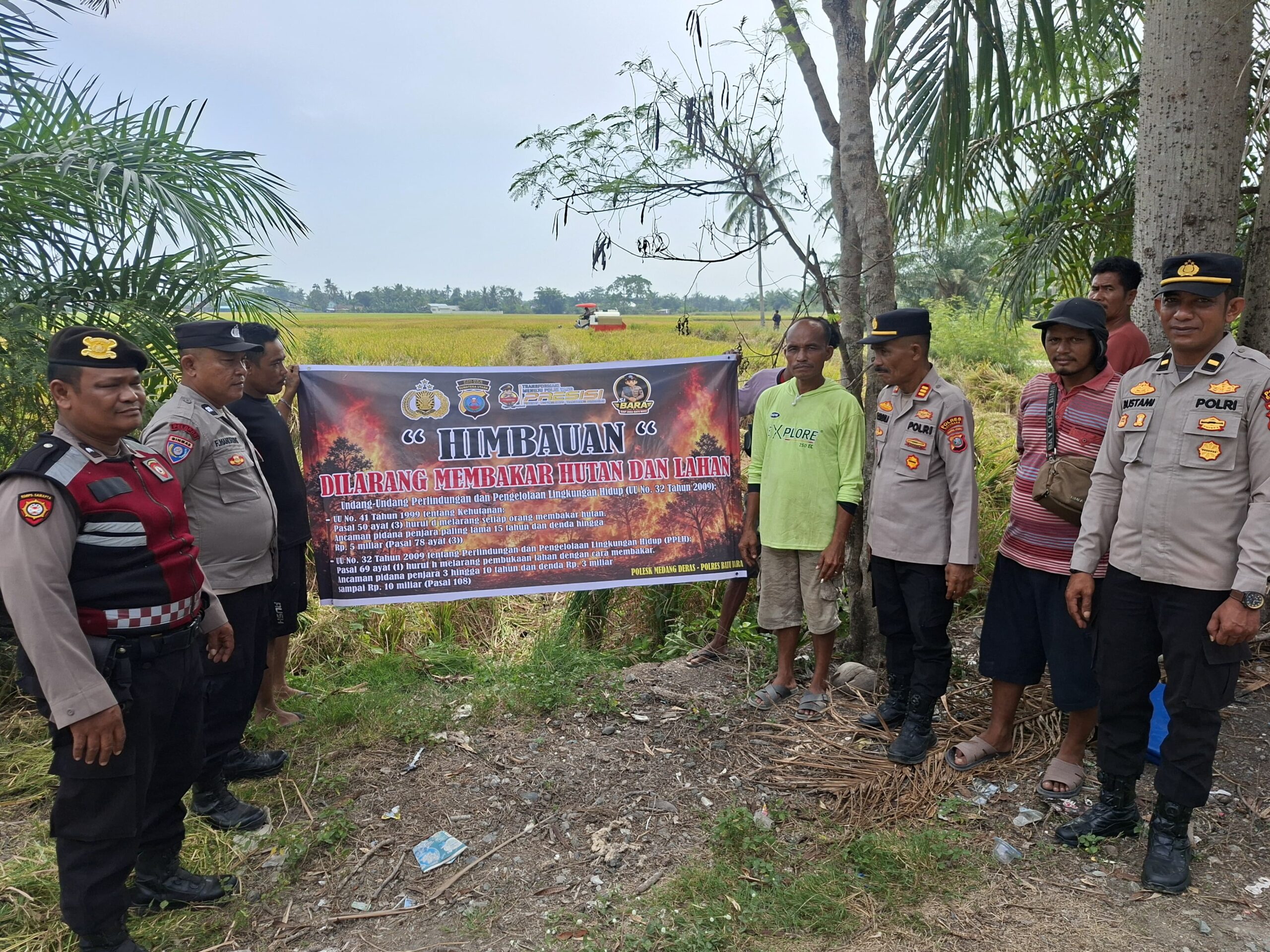 Cegah Karhutla, Kapolsek Medang Deras Himbau Warga Desa Aek Nauli & Sidomulyo Agar Tidak Membakar Jerami Sisa Panen