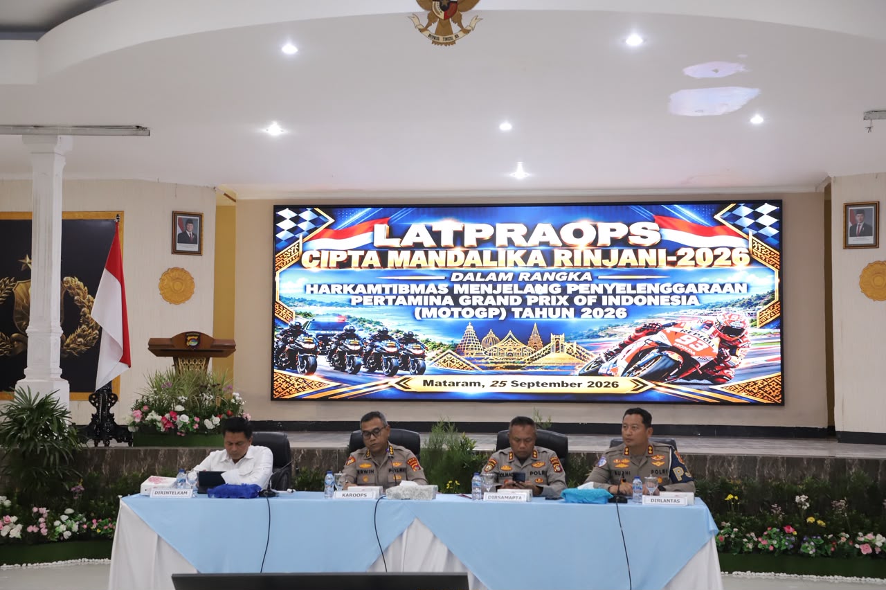 Jelang MotoGP Mandalika 2026, Polda NTB Matangkan Personel Lewat Lat Pra Ops