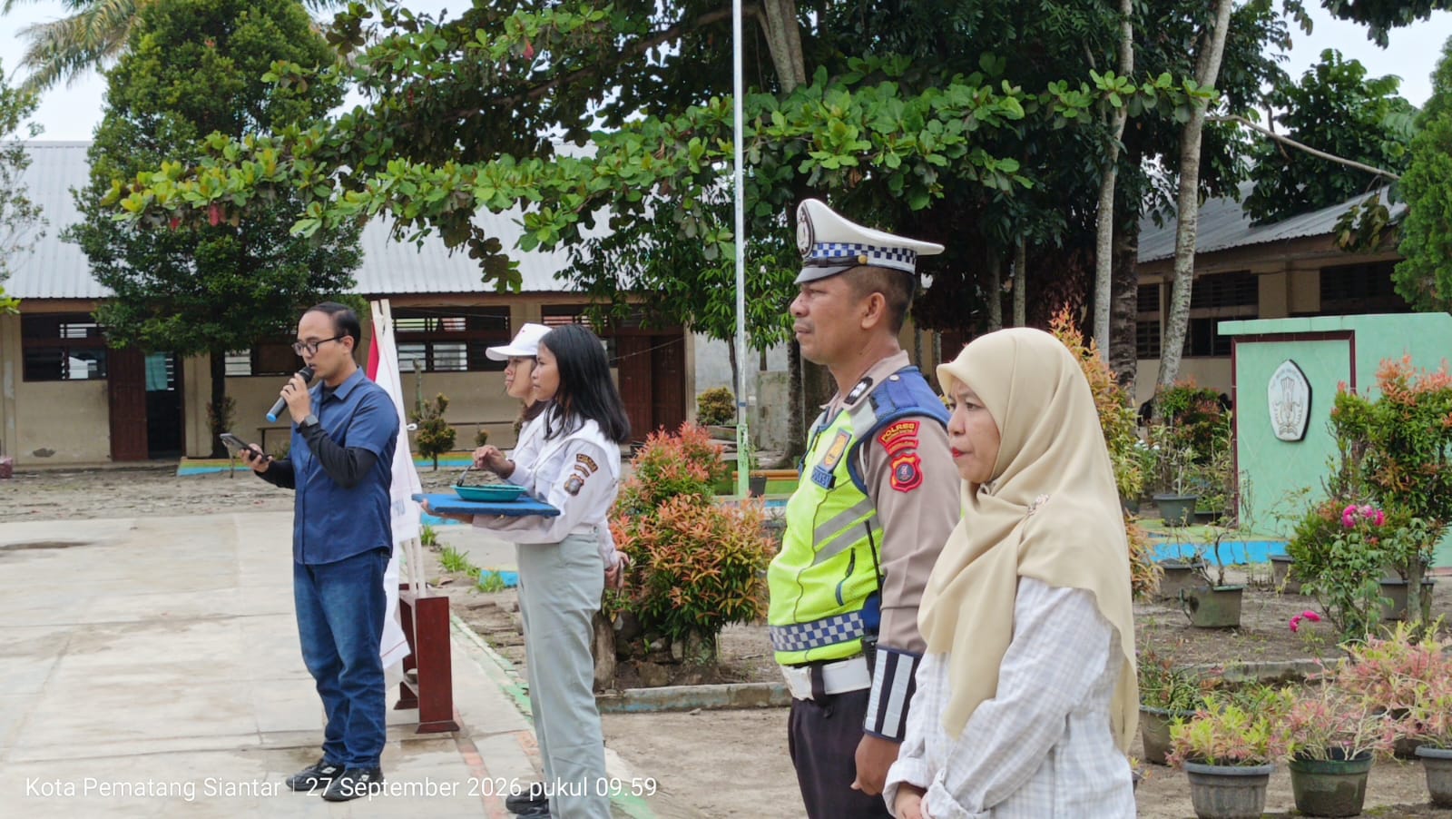 Sat Lantas Polres Pematangsiantar Luncurkan Patroli Keamanan Sekolah di SMP Negeri 9, Tanamkan Budaya Tertib Berlalu Lintas Sejak Dini
