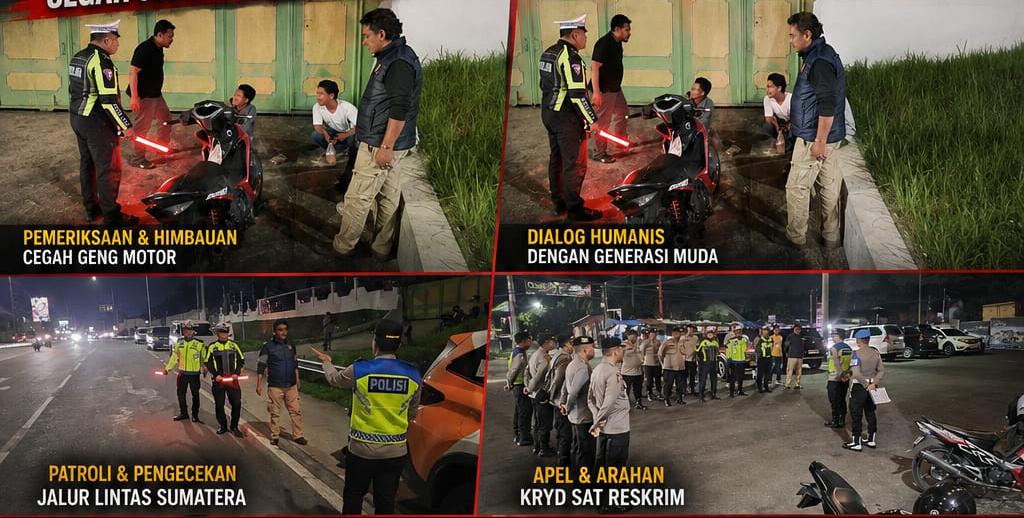 Antisipasi Geng Motor dan Balap Liar, Tim Resmob Polres Simalungun Gelar Patroli Skala Besar di Malam Libur