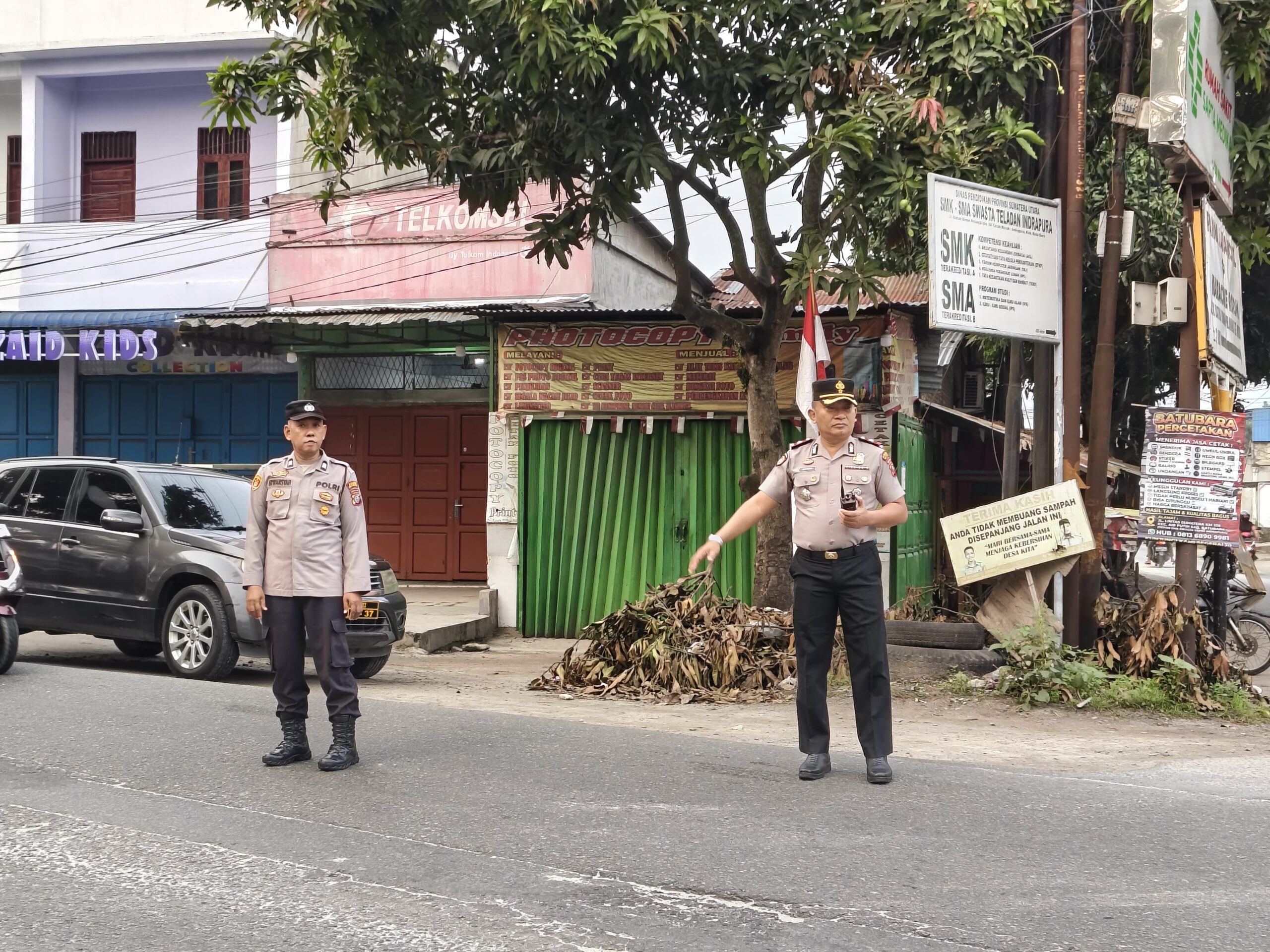 Polres Batu Bara Gelar Strong Point Pagi, Amankan Aktivitas Masyarakat dan Pelajar